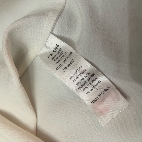 Frame Off-White Frayed Satin Cami Top 21887 - Picture 7 of 11